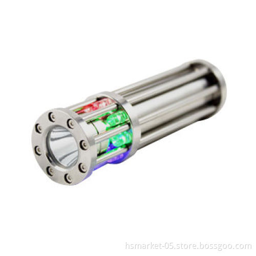 Cree XP-G R5 multicolor changing stain steel powered by 1*18650 Li-ion battery LED flashlightNew